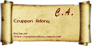 Czuppon Adony névjegykártya